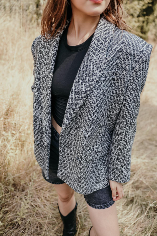 Jakarlı Blazer Ceket
